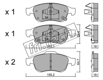 Комплект тормозных колодок fri.tech. 833.2