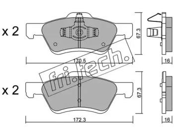 Комплект тормозных колодок fri.tech. 923.0