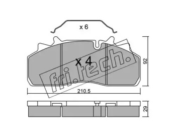 Комплект тормозных колодок fri.tech. 947.0