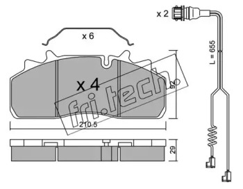 Комплект тормозных колодок fri.tech. 947.1W