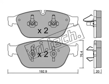 Комплект тормозных колодок fri.tech. 970.0