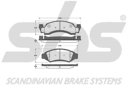 Комплект тормозных колодок sbs 1501222528