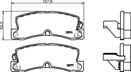 Комплект тормозных колодок HELLA 8DB 355 026-741