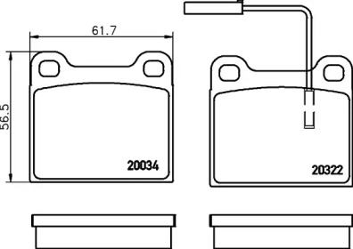 Комплект тормозных колодок HELLA 8DB 355 007-631