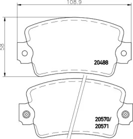 Комплект тормозных колодок HELLA 8DB 355 007-171