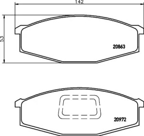 Комплект тормозных колодок HELLA 8DB 355 026-811