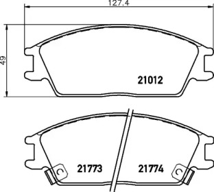 Комплект тормозных колодок HELLA 8DB 355 026-841