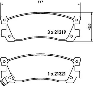 Комплект тормозных колодок HELLA 8DB 355 021-171