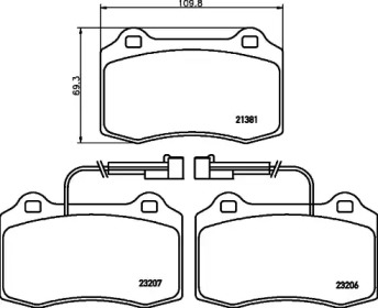 Комплект тормозных колодок HELLA 8DB 355 018-421