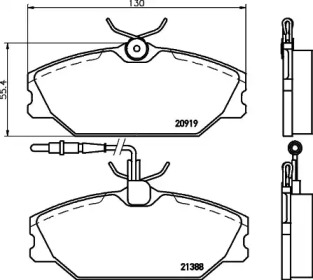 Комплект тормозных колодок HELLA 8DB 355 019-181