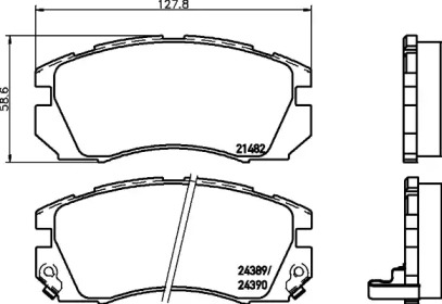 Комплект тормозных колодок HELLA 8DB 355 016-881