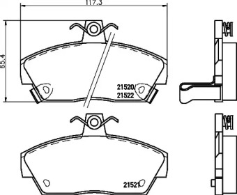 Комплект тормозных колодок HELLA 8DB 355 018-161