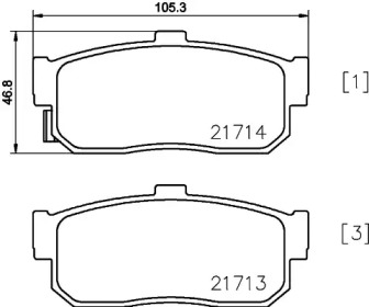 Комплект тормозных колодок HELLA 8DB 355 023-181