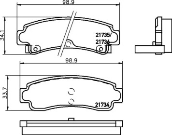 Комплект тормозных колодок HELLA 8DB 355 027-281