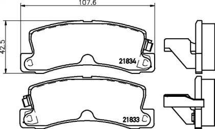 Комплект тормозных колодок HELLA 8DB 355 027-321