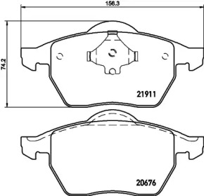 Комплект тормозных колодок HELLA 8DB 355 023-701