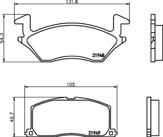 Комплект тормозных колодок HELLA 8DB 355 016-781