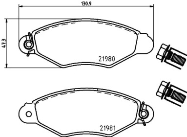 Комплект тормозных колодок HELLA 8DB 355 019-311