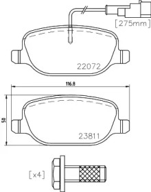 Комплект тормозных колодок HELLA 8DB 355 023-351