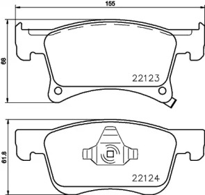 Комплект тормозных колодок HELLA 8DB 355 023-021