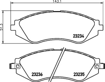 Комплект тормозных колодок HELLA 8DB 355 029-561