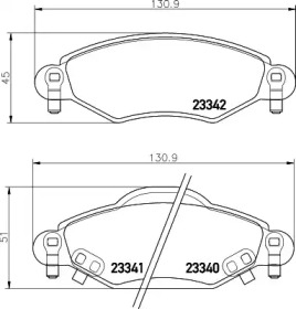 Комплект тормозных колодок HELLA 8DB 355 010-791