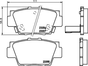 Комплект тормозных колодок HELLA 8DB 355 029-031