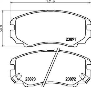 Комплект тормозных колодок HELLA 8DB 355 024-311