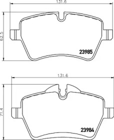 Комплект тормозных колодок HELLA 8DB 355 026-121