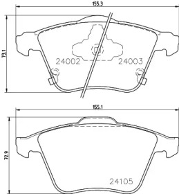 Комплект тормозных колодок HELLA 8DB 355 028-151