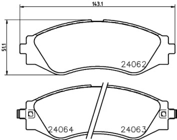 Комплект тормозных колодок HELLA 8DB 355 023-471