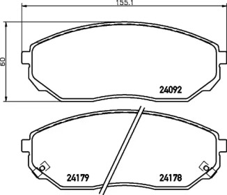 Комплект тормозных колодок HELLA 8DB 355 028-261