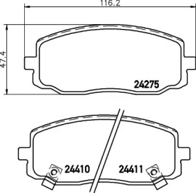 Комплект тормозных колодок HELLA 8DB 355 028-351