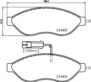 Комплект тормозных колодок HELLA 8DB 355 012-931