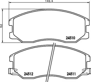 Комплект тормозных колодок HELLA 8DB 355 028-581