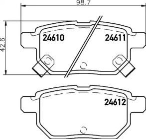 Комплект тормозных колодок HELLA 8DB 355 028-661