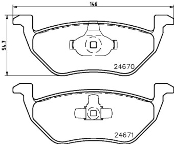 Комплект тормозных колодок HELLA 8DB 355 030-341