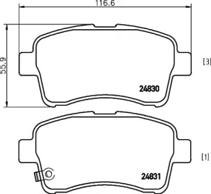 Комплект тормозных колодок HELLA 8DB 355 029-681