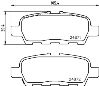 Комплект тормозных колодок HELLA 8DB 355 029-691