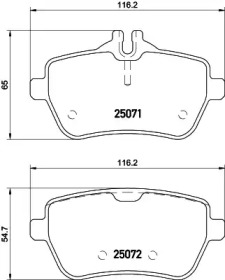 Комплект тормозных колодок HELLA 8DB 355 020-471