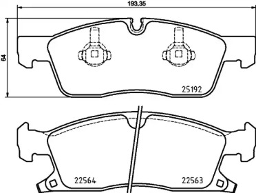 Комплект тормозных колодок HELLA 8DB 355 025-541