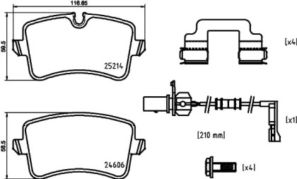 Комплект тормозных колодок HELLA 8DB 355 025-311