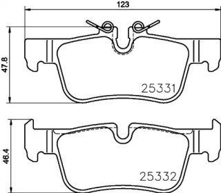 Комплект тормозных колодок HELLA 8DB 355 026-661