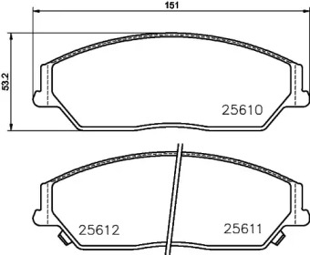 Комплект тормозных колодок HELLA 8DB 355 030-031