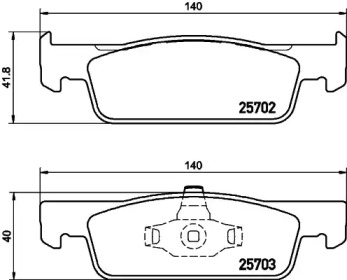 Комплект тормозных колодок HELLA 8DB 355 020-801