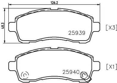 Комплект тормозных колодок HELLA 8DB 355 021-871