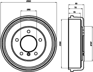 Тормозный барабан HELLA 8DT 355 301-141