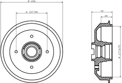 Тормозный барабан HELLA 8DT 355 300-121