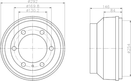 Тормозный барабан HELLA 8DT 355 300-221