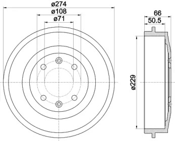 Тормозный барабан HELLA 8DT 355 301-231